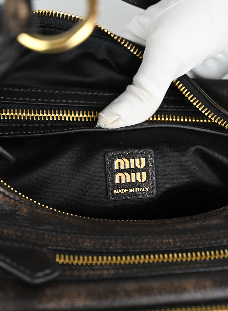Miu Miu Borsa a Spalla Pocket Nappa Testa di Moro
