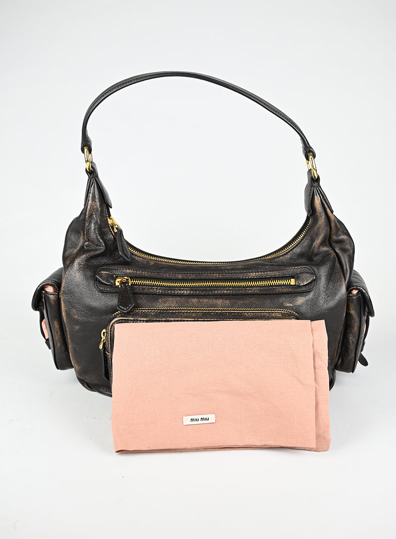 Miu Miu Borsa a Spalla Pocket Nappa Testa di Moro