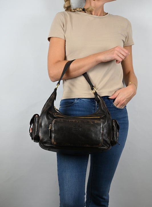 Miu Miu Borsa a Spalla Pocket Nappa Testa di Moro -  lesleyluxuryvintage