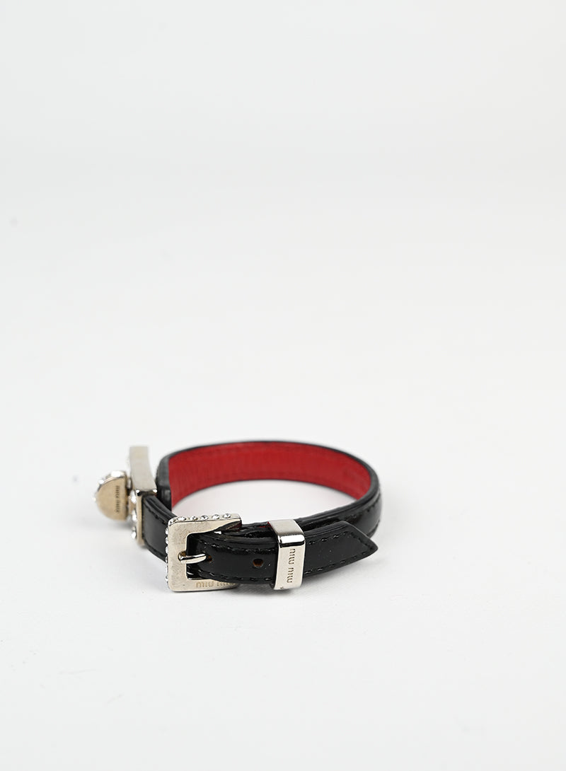 Miu Miu Bracciale in pelle nera