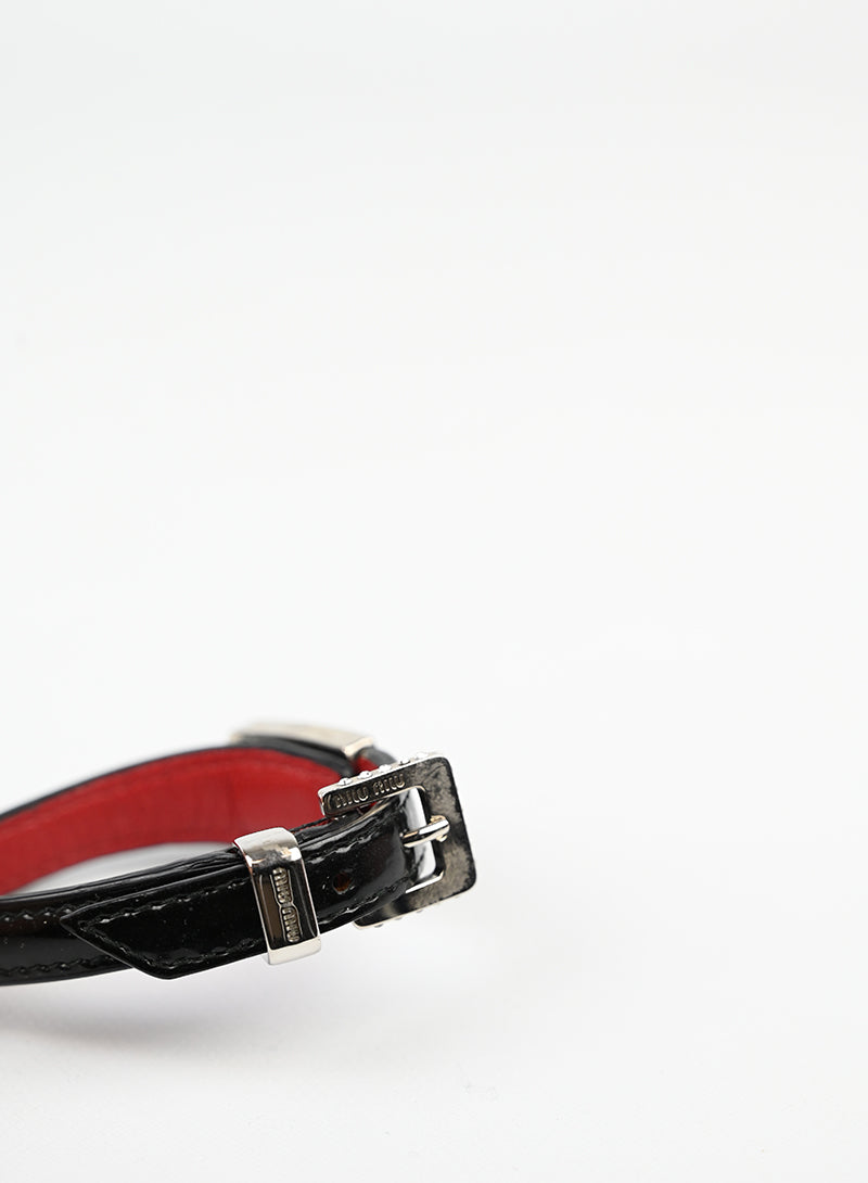 Miu Miu Bracciale in pelle nera