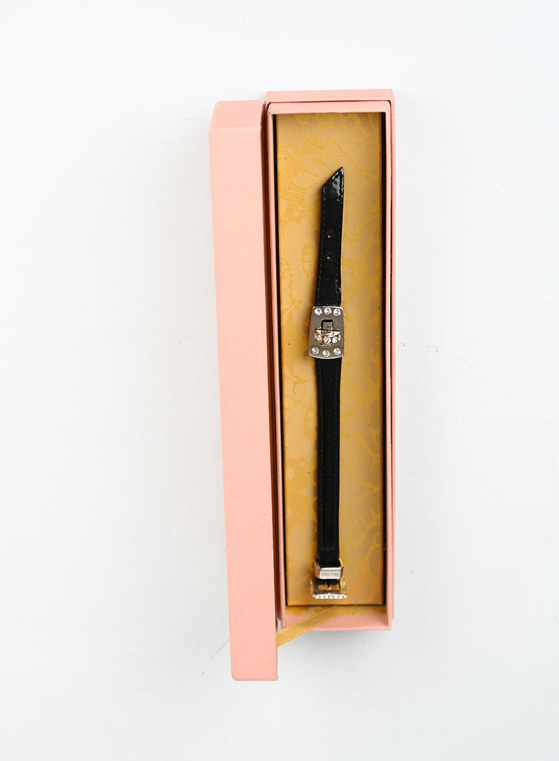 Miu Miu Bracciale in pelle nera