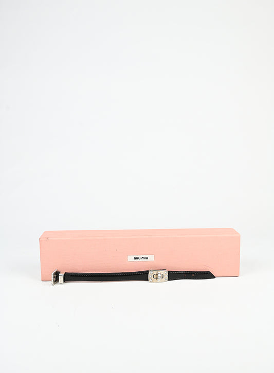 Miu Miu Bracciale in pelle nera