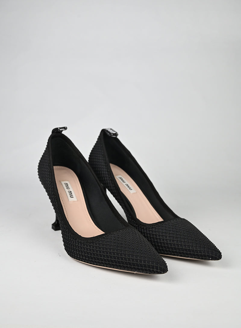 Miu Miu Décolleté Tessuto Nero - N. 38