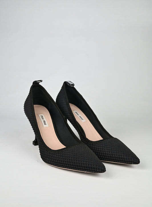 Miu Miu Décolleté Tessuto Nero - N. 38