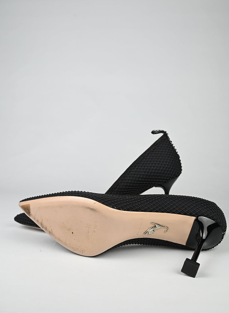 Miu Miu Décolleté Tessuto Nero - N. 38