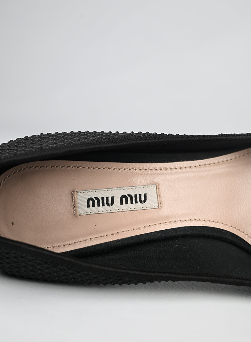 Miu Miu Décolleté Tessuto Nero - N. 38