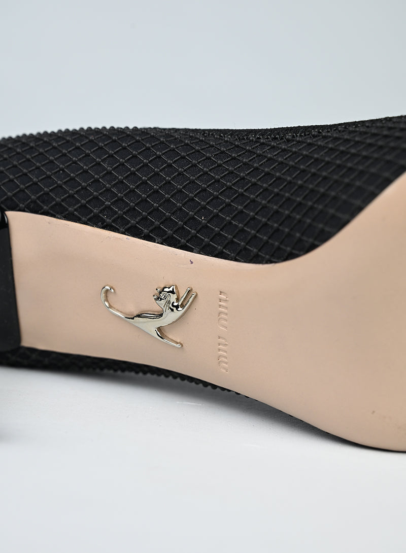 Miu Miu Décolleté Tessuto Nero - N. 38
