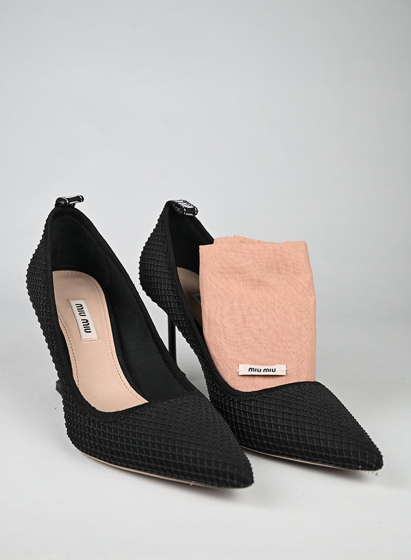 Miu Miu Décolleté Tessuto Nero - N. 38