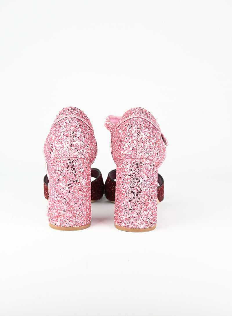 Miu Miu Sandali con glitter rosa - N. 37 ½