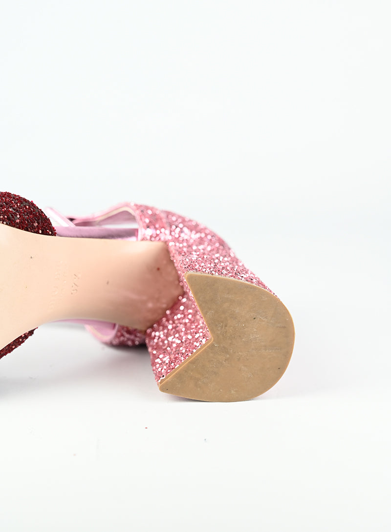 Miu Miu Sandali con glitter rosa - N. 37 ½