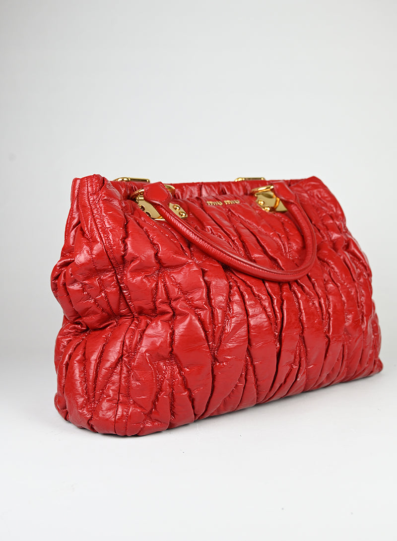 Miu Miu Shopper in vernice rossa