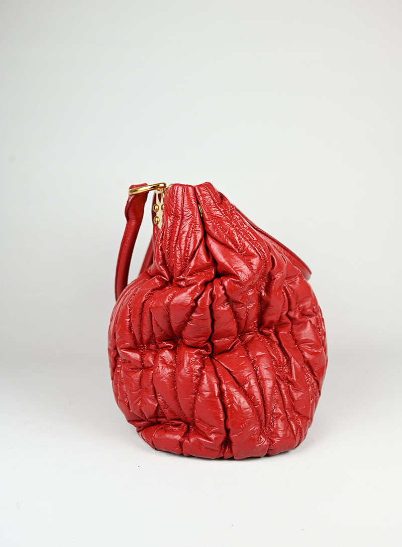 Miu Miu Shopper in vernice rossa