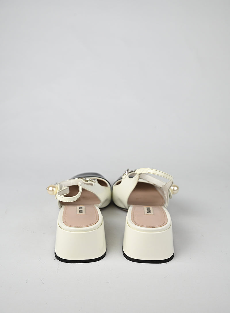 Miu Miu Slingback Vernice Bianca - N. 38