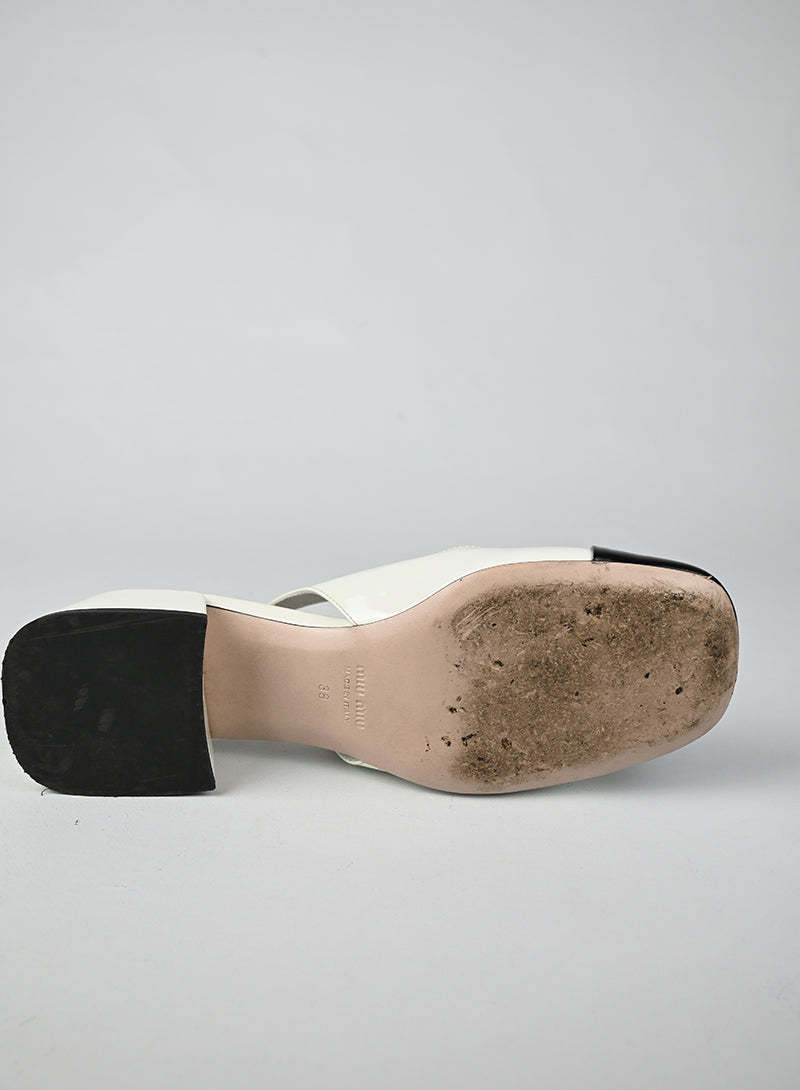 Miu Miu Slingback Vernice Bianca - N. 38