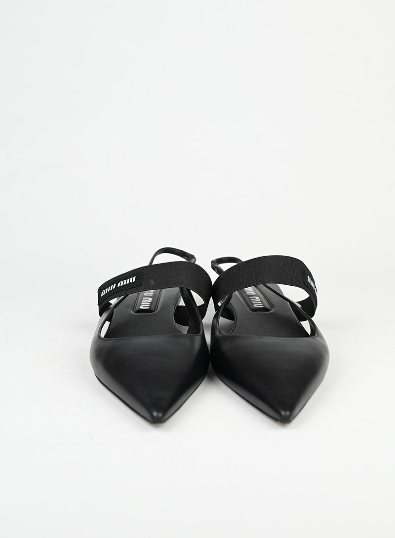 Miu Miu Slingback flat in pelle nera - N. 37 ½