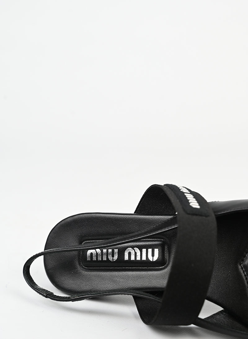 Miu Miu Slingback flat in pelle nera - N. 37 ½