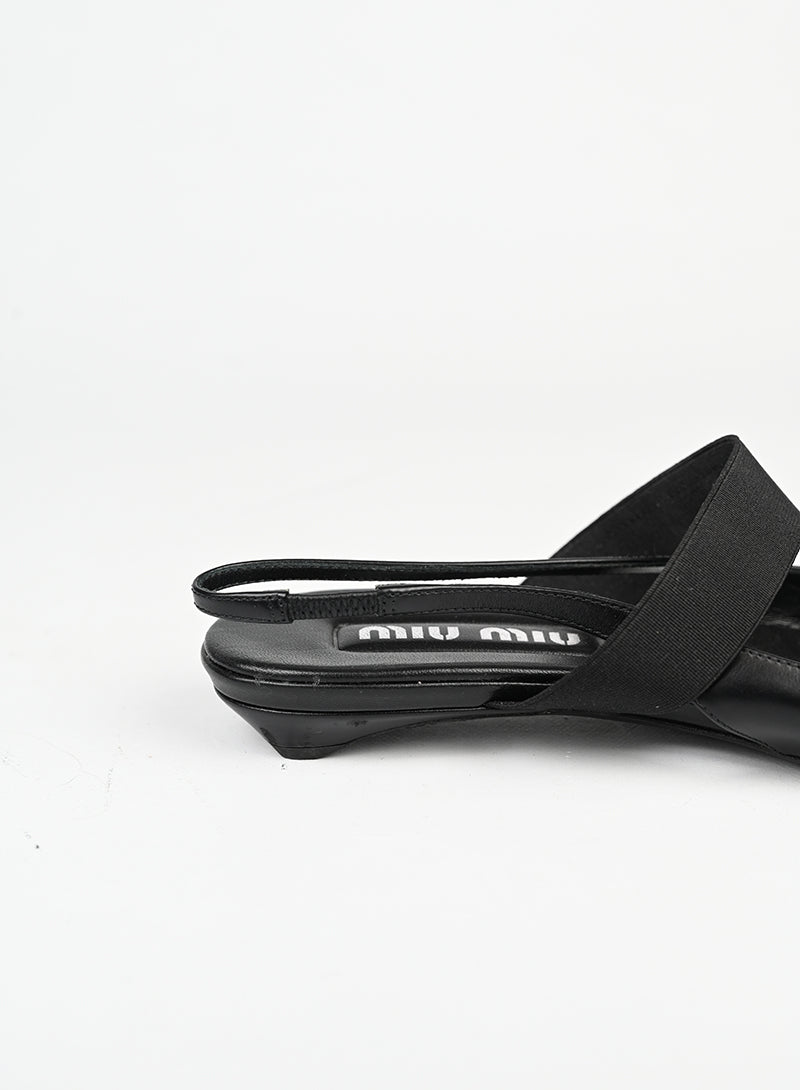 Miu Miu Slingback flat in pelle nera - N. 37 ½