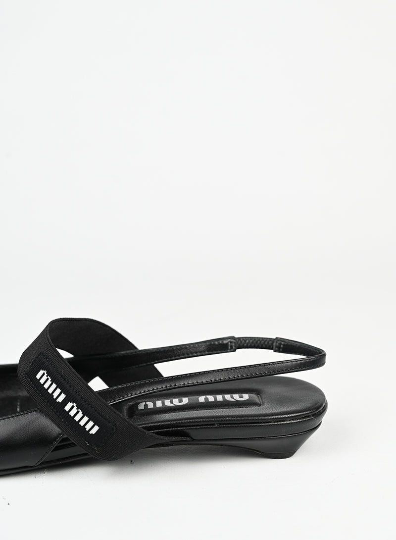 Miu Miu Slingback flat in pelle nera - N. 37 ½