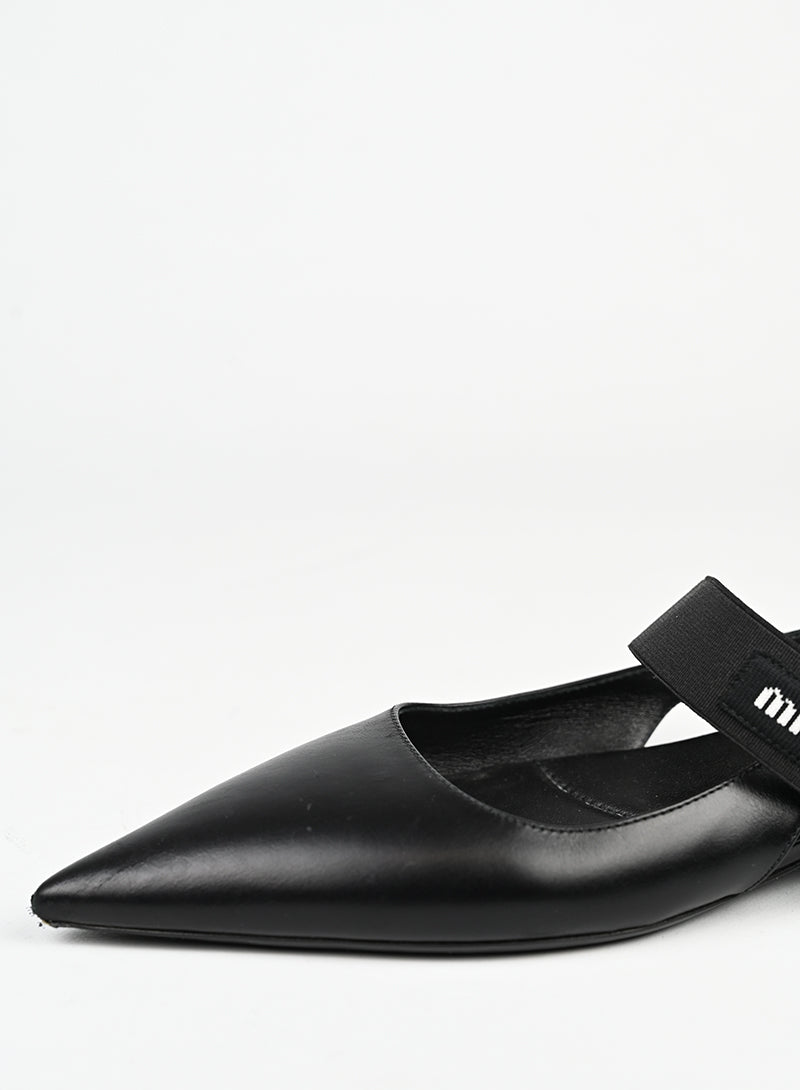 Miu Miu Slingback flat in pelle nera - N. 37 ½