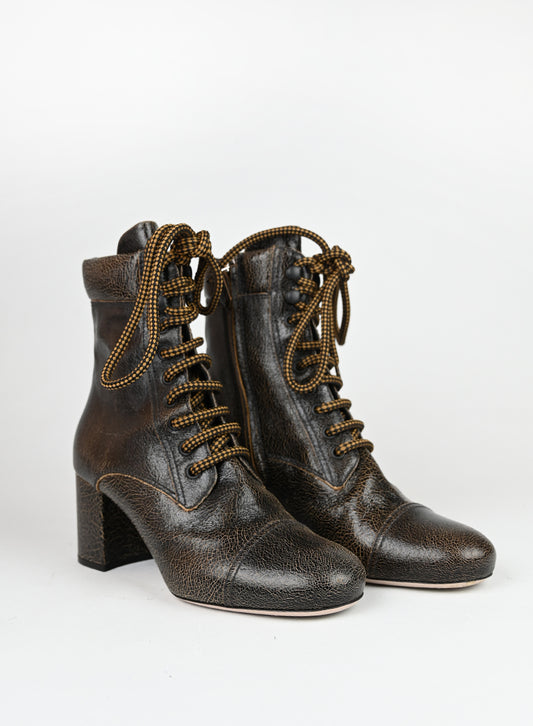 Miu Miu Stivaletti in pelle marrone - N. 38
