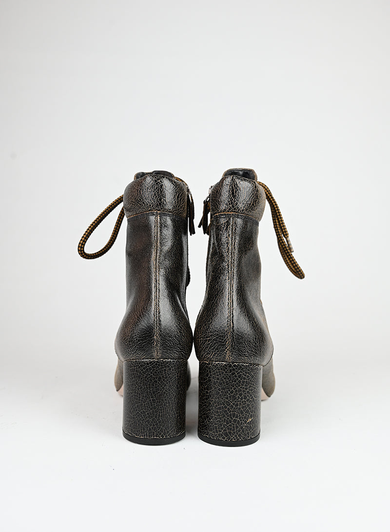 Miu Miu Stivaletti in pelle marrone - N. 38 -  lesleyluxuryvintage