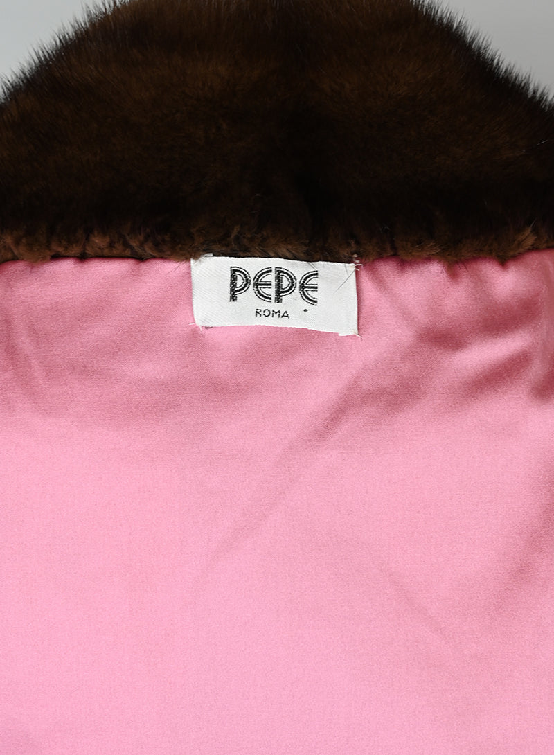 Pepe Pelliccia di visone marrone - Tg. 42