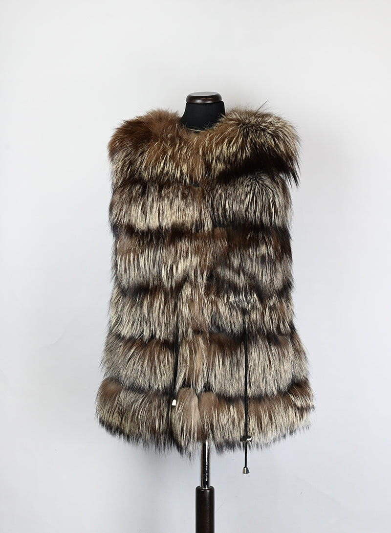 Gilet di pelliccia in volpe argentè - Tg. 42