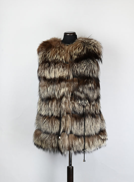 Gilet di pelliccia in volpe argentè - Tg. 42
