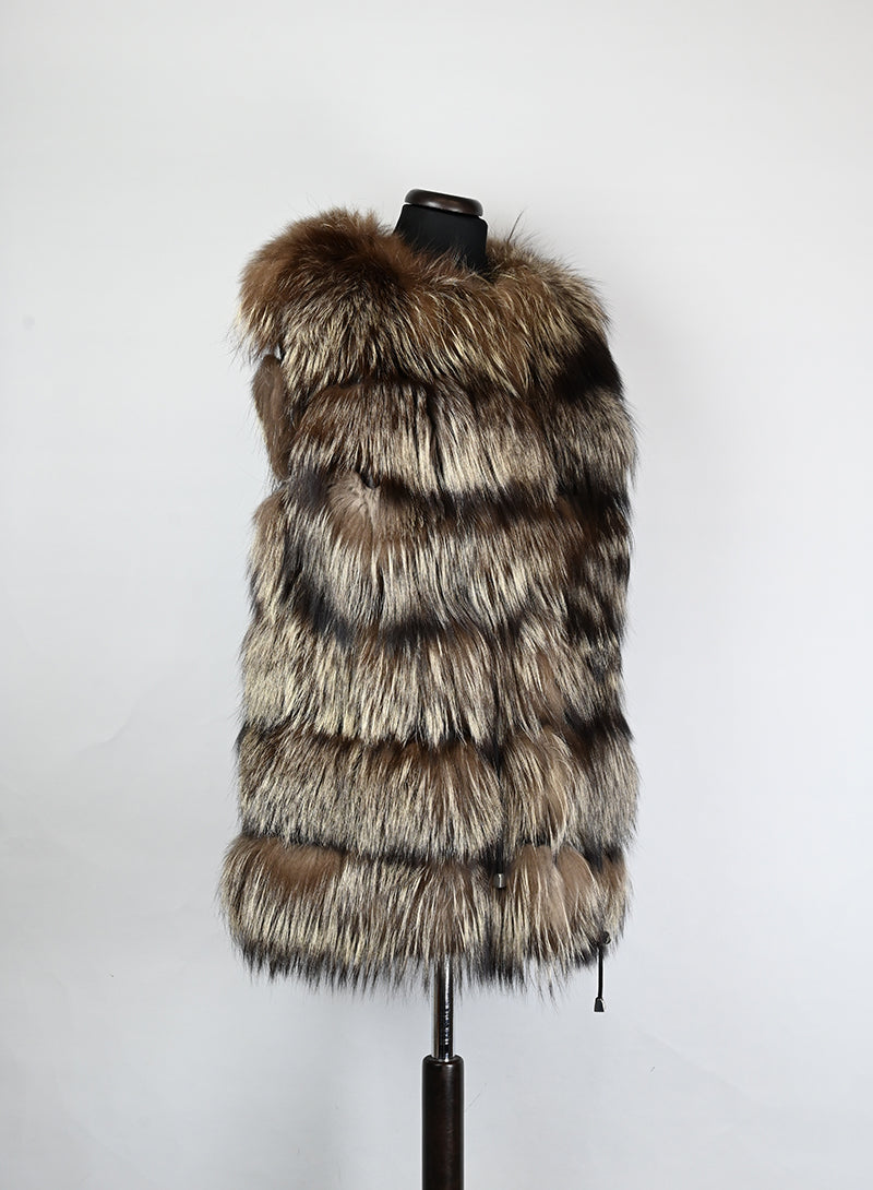 Gilet di pelliccia in volpe argentè - Tg. 42