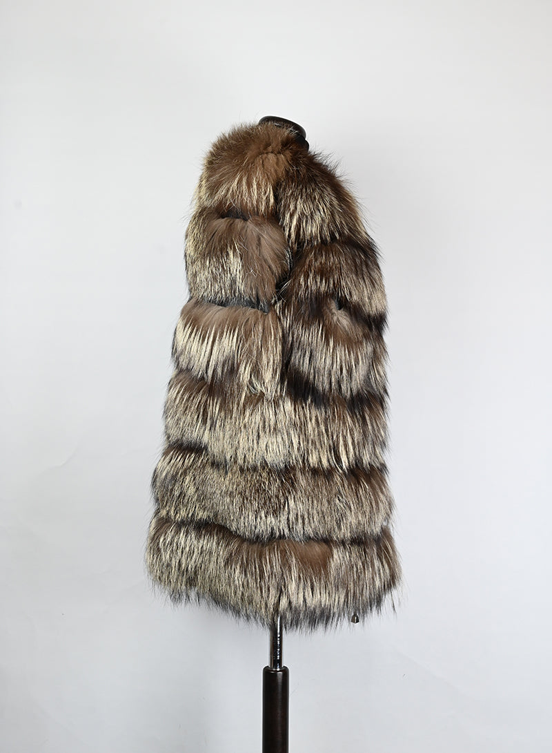 Gilet di pelliccia in volpe argentè - Tg. 42