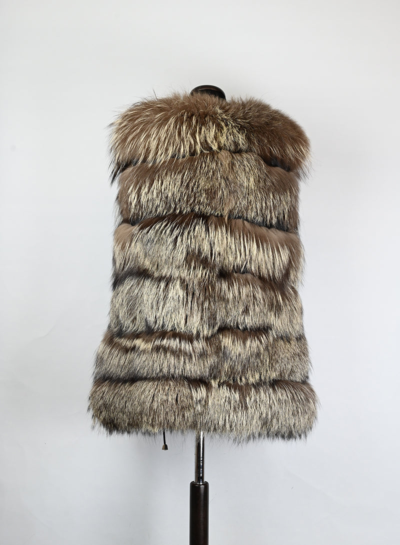 Gilet di pelliccia in volpe argentè - Tg. 42