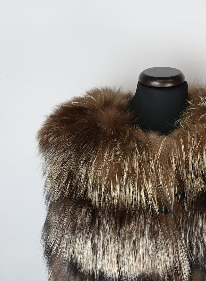 Gilet di pelliccia in volpe argentè - Tg. 42