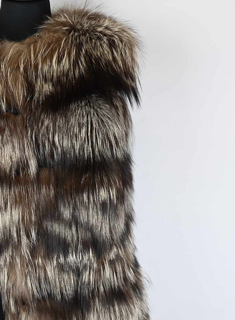Gilet di pelliccia in volpe argentè - Tg. 42