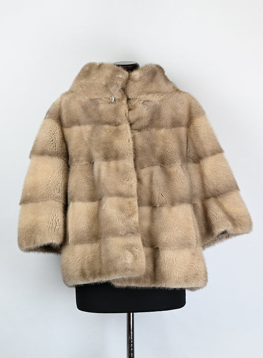 Pelliccia corta in visone beige - Tg. 42