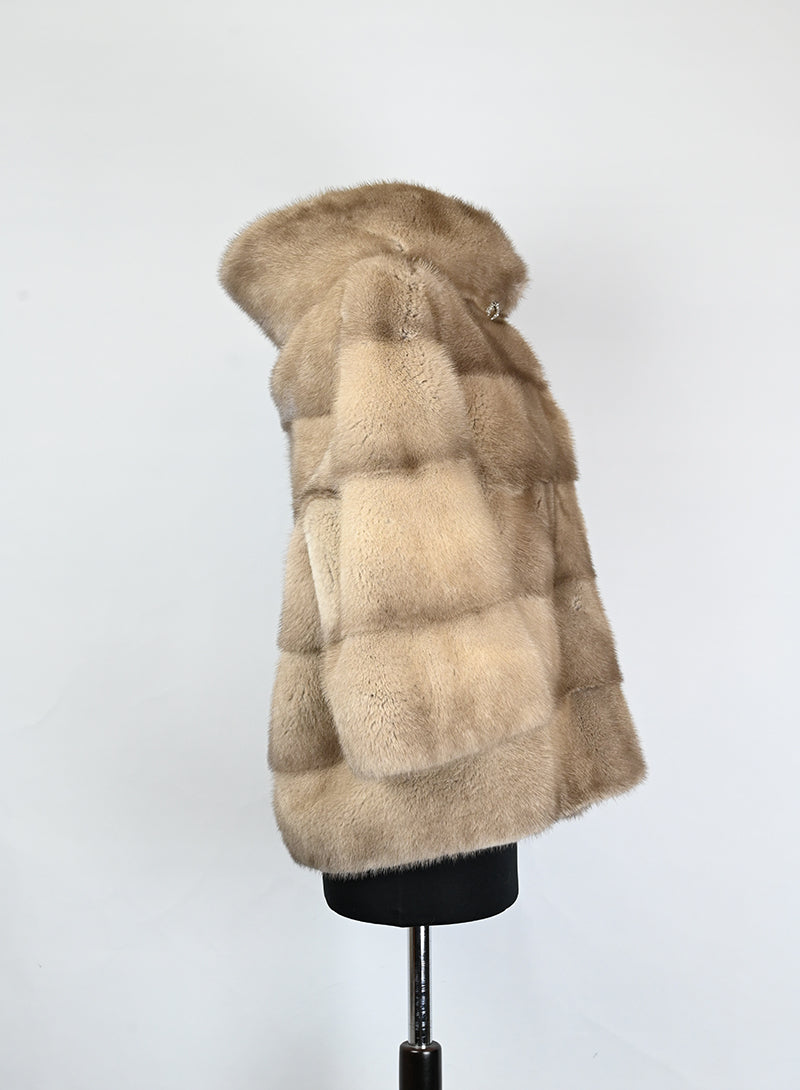 Pelliccia corta in visone beige - Tg. 42
