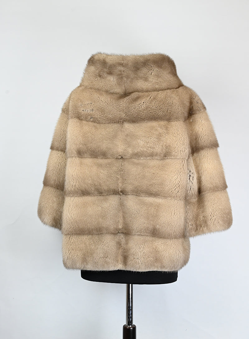 Pelliccia corta in visone beige - Tg. 42