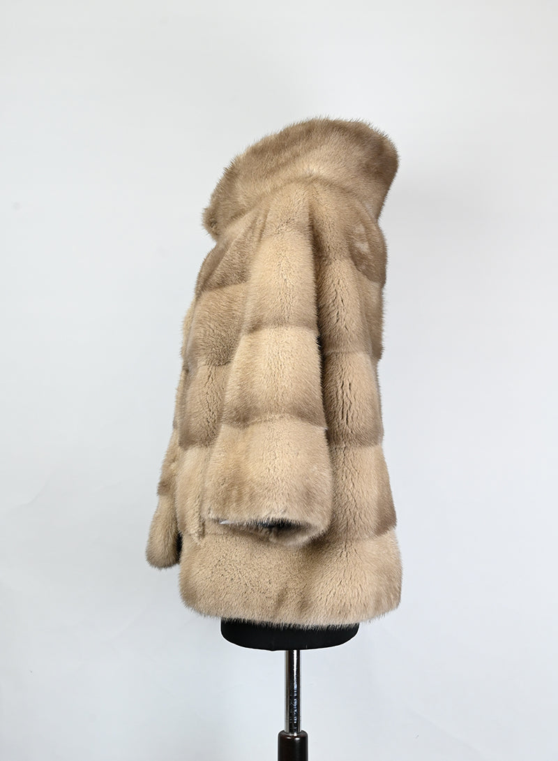 Pelliccia corta in visone beige - Tg. 42
