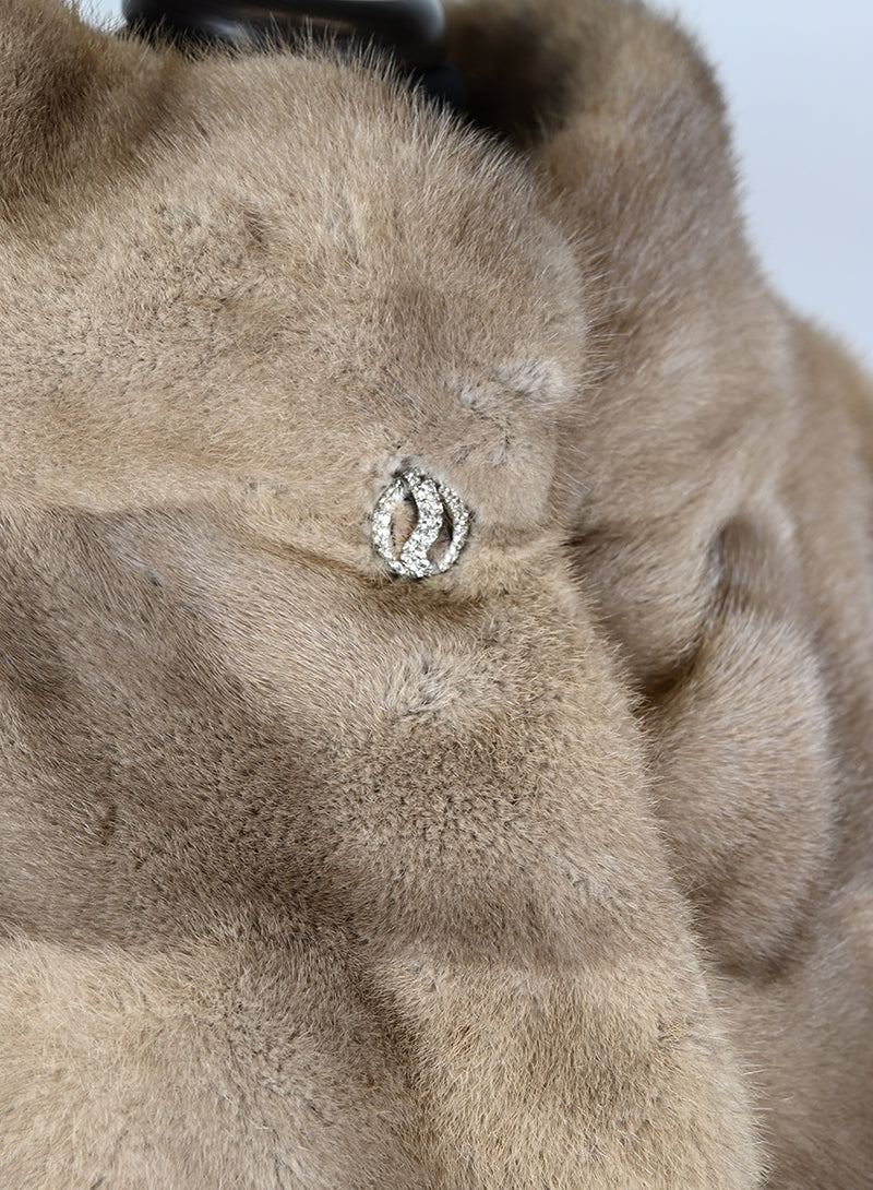 Pelliccia corta in visone beige - Tg. 42