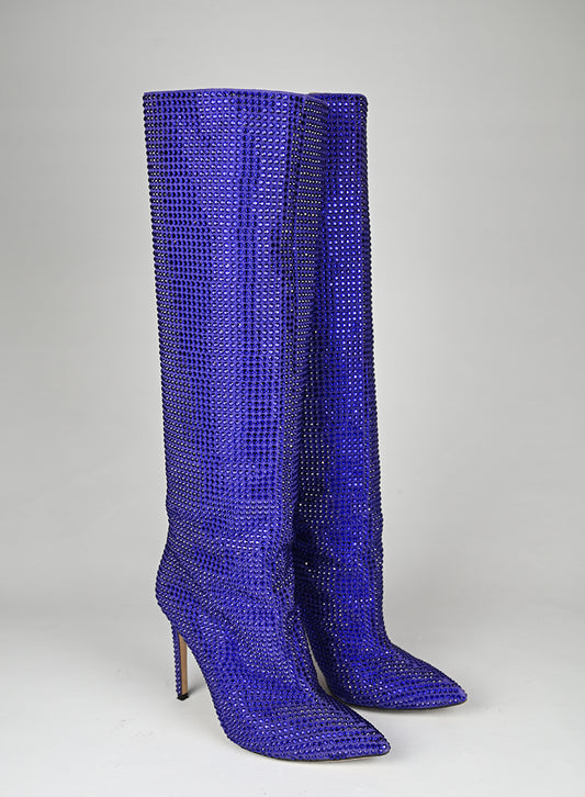 Paris Texas Stivali Alti Glitter Blu - N. 38