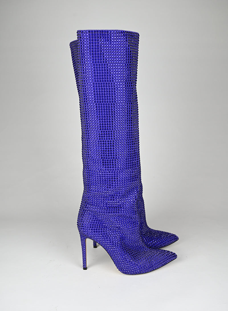 Paris Texas Stivali Alti Glitter Blu - N. 38