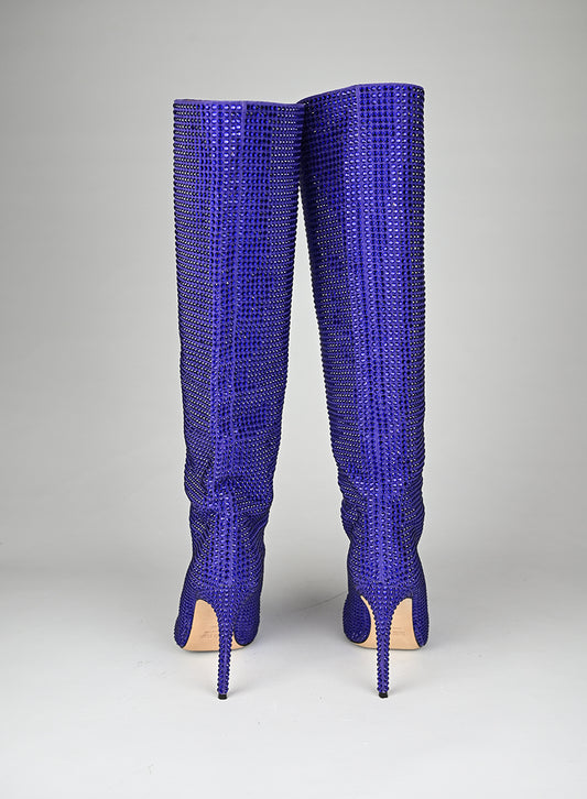 Paris Texas Stivali Alti Glitter Blu - N. 38