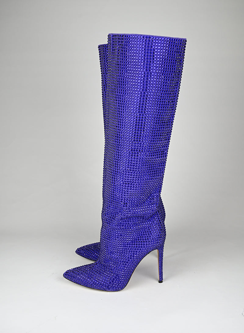 Paris Texas Stivali Alti Glitter Blu - N. 38