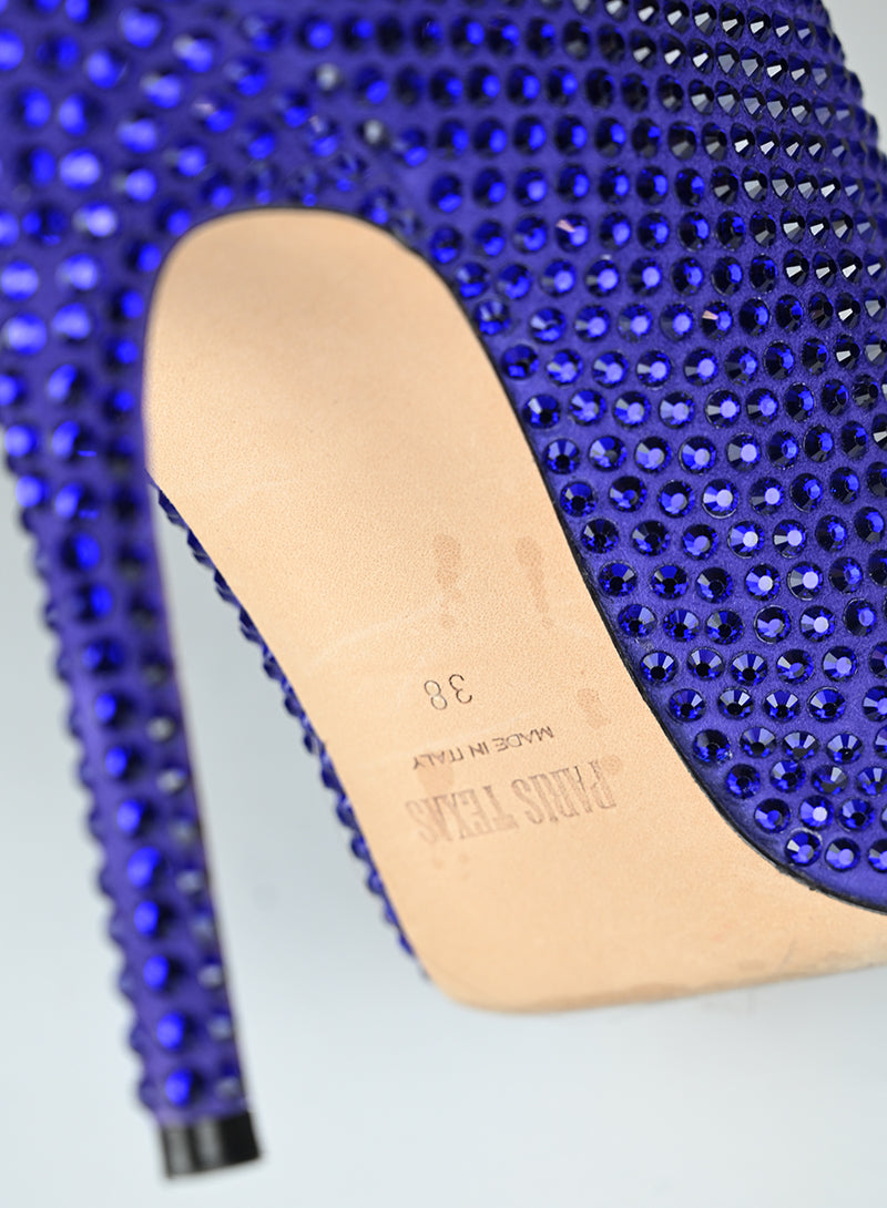 Paris Texas Stivali Alti Glitter Blu - N. 38