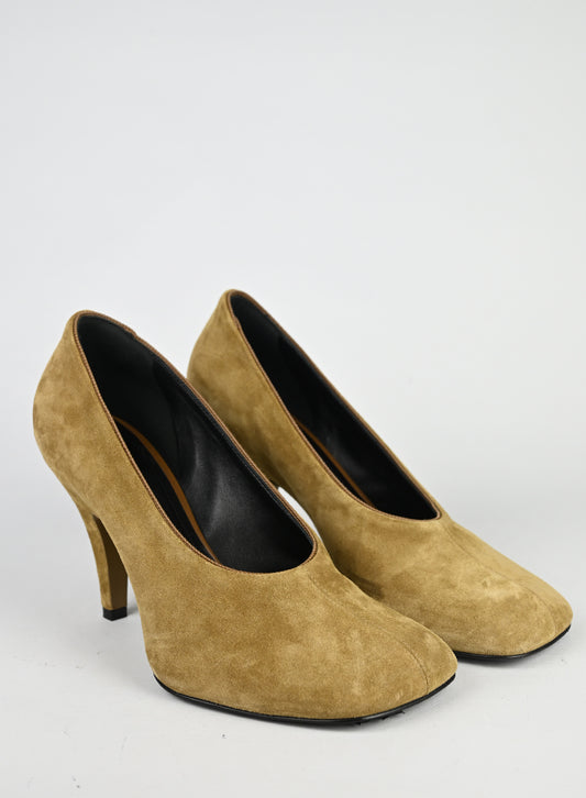 Phoebe Philo Décolleté Suede Caramel - N. 39 -  lesleyluxuryvintage