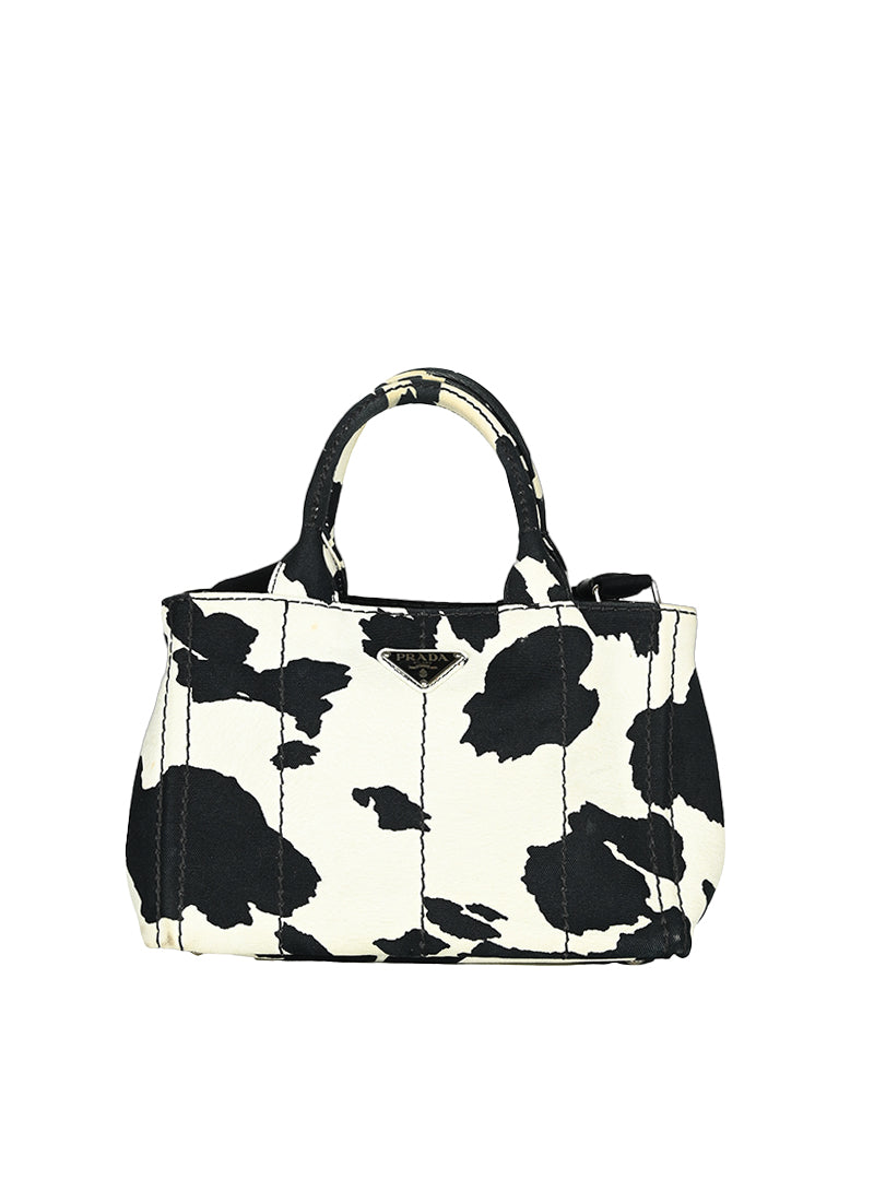 Prada Borsa animalier in canvas