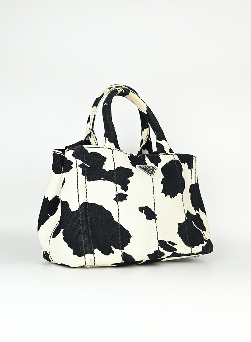 Prada Borsa animalier in canvas