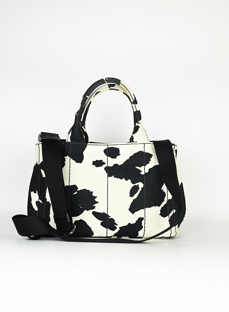 Prada Borsa animalier in canvas