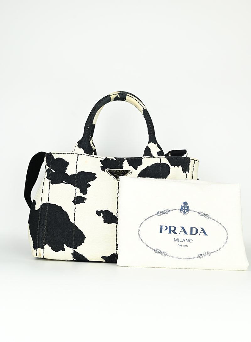 Prada Borsa animalier in canvas