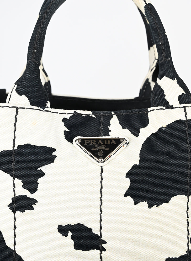 Prada Borsa animalier in canvas